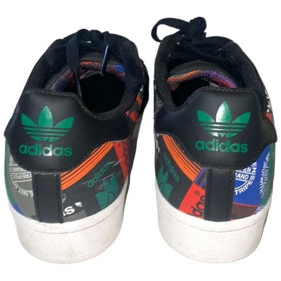 Adidas Originals Men's Superstar Low Top Logo Patchwork Sneakers Size 8